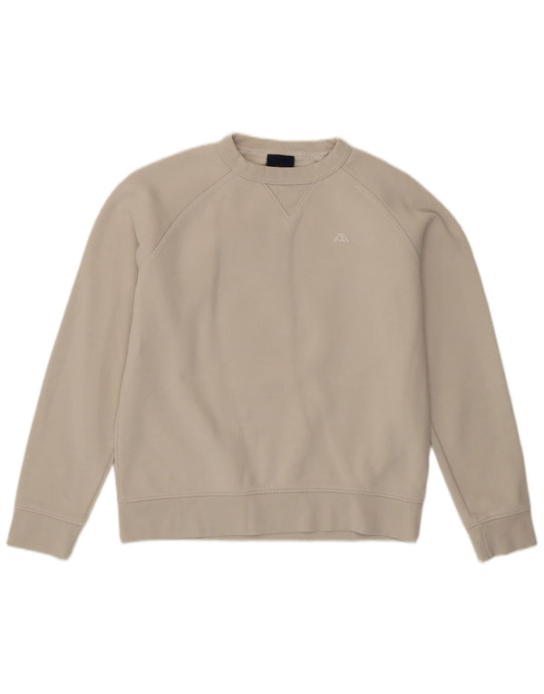 Kappa moletom feminino jumper UK 10 pequeno algodão bege
