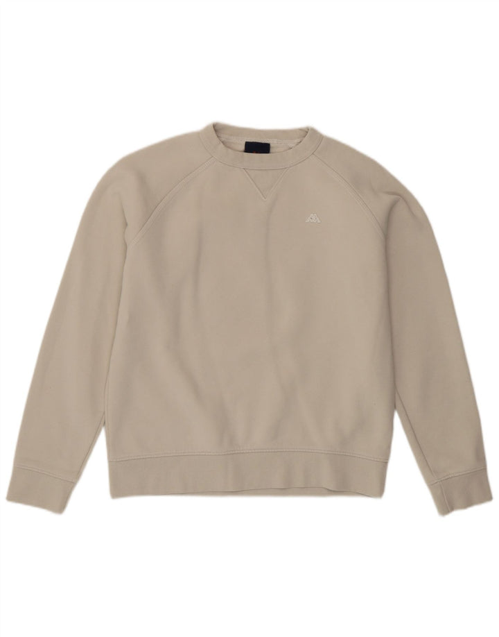 Kappa moletom feminino jumper UK 10 pequeno algodão bege