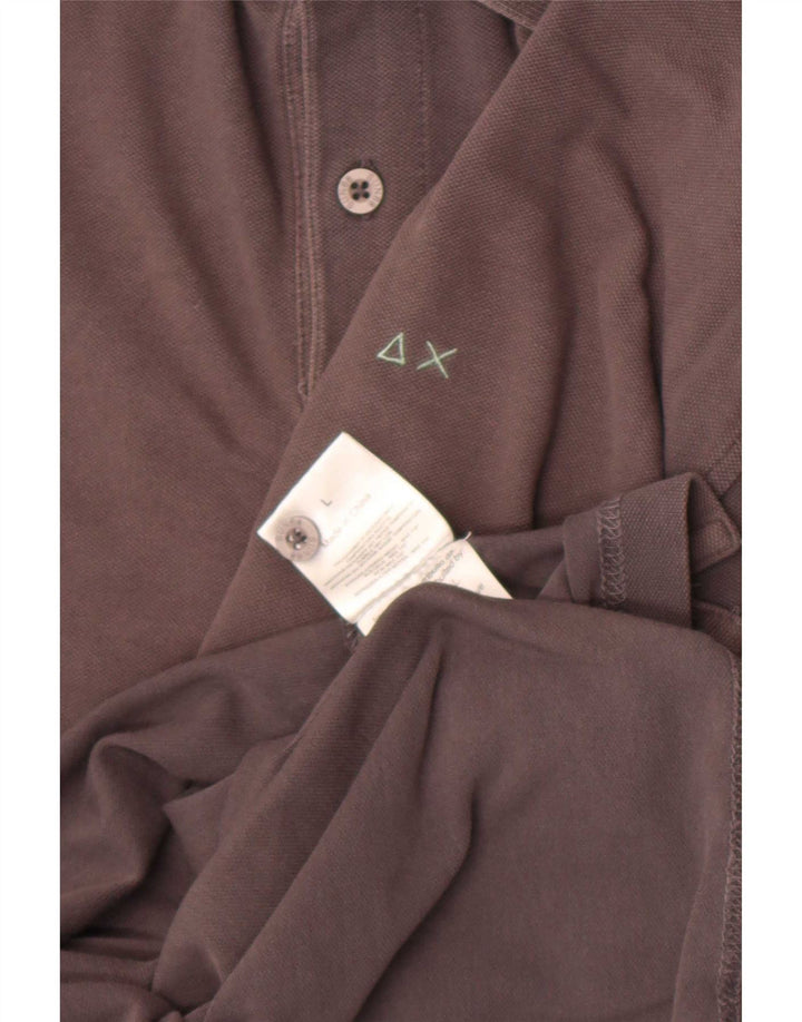 Camisa polo masculina Sun68 grande algodão cinza