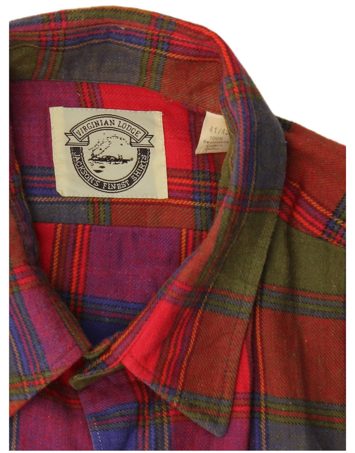 Camisa masculina de flanela VINTAGE tamanho 41/42 grande algodão xadrez multicolorido