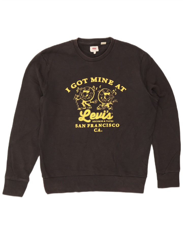 Moletom masculino Levi's San Francisco Graphic moletom médio preto algodão