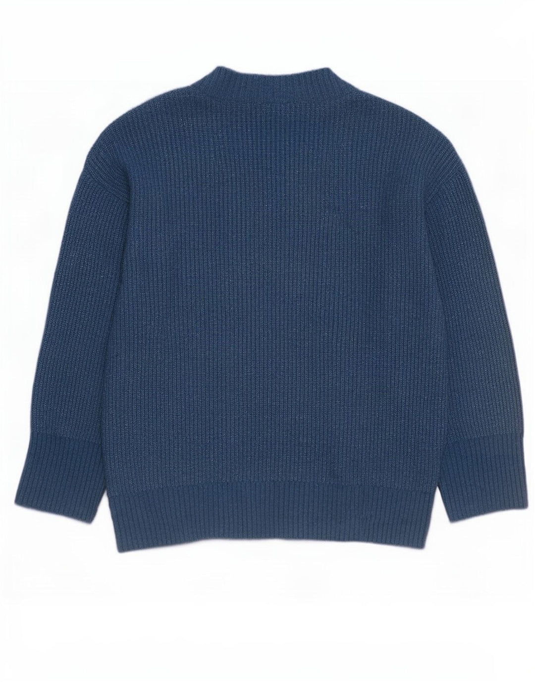Zara Suéter feminino oversized com decote em V Reino Unido 14 poliéster azul médio
