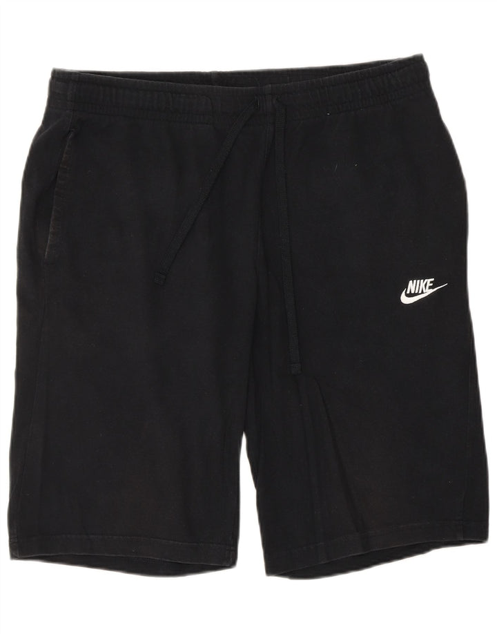 Shorts esportivos masculinos NIKE grandes de algodão preto