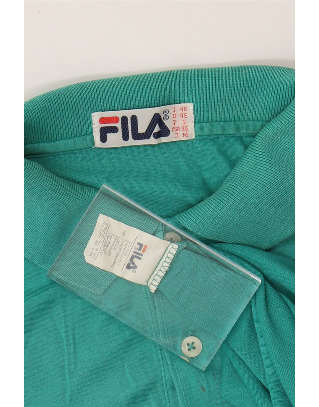 Camisa polo masculina FILA IT 46 pequeno algodão verde