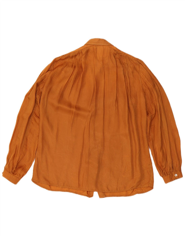Blusa feminina vintage IT 46 grande listrada laranja