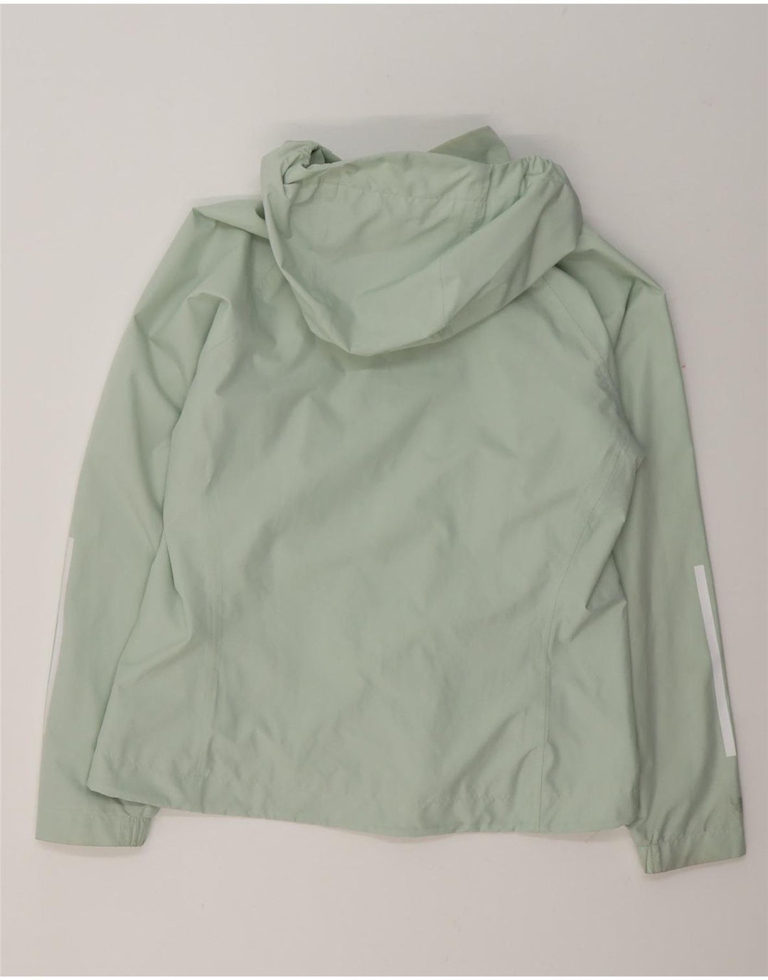 Casaco de chuva com capuz feminino Adidas UK 16/18 grande poliéster verde