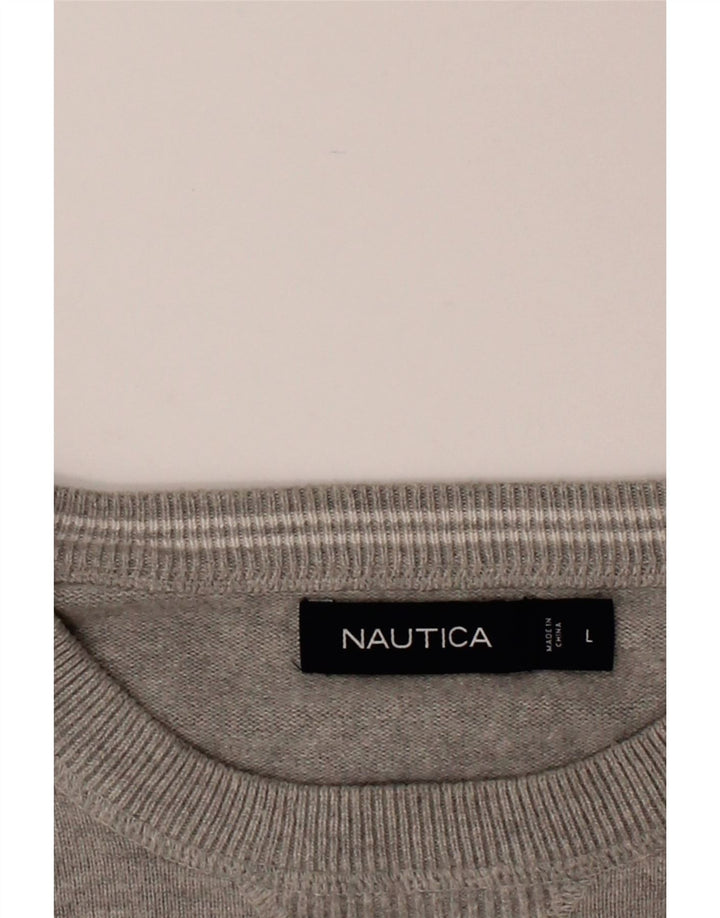 NAUTICA Mens Crew Neck Jumper Sweater Large Grey Vintage Nautica and Second-Hand Nautica from Messina Hembry 