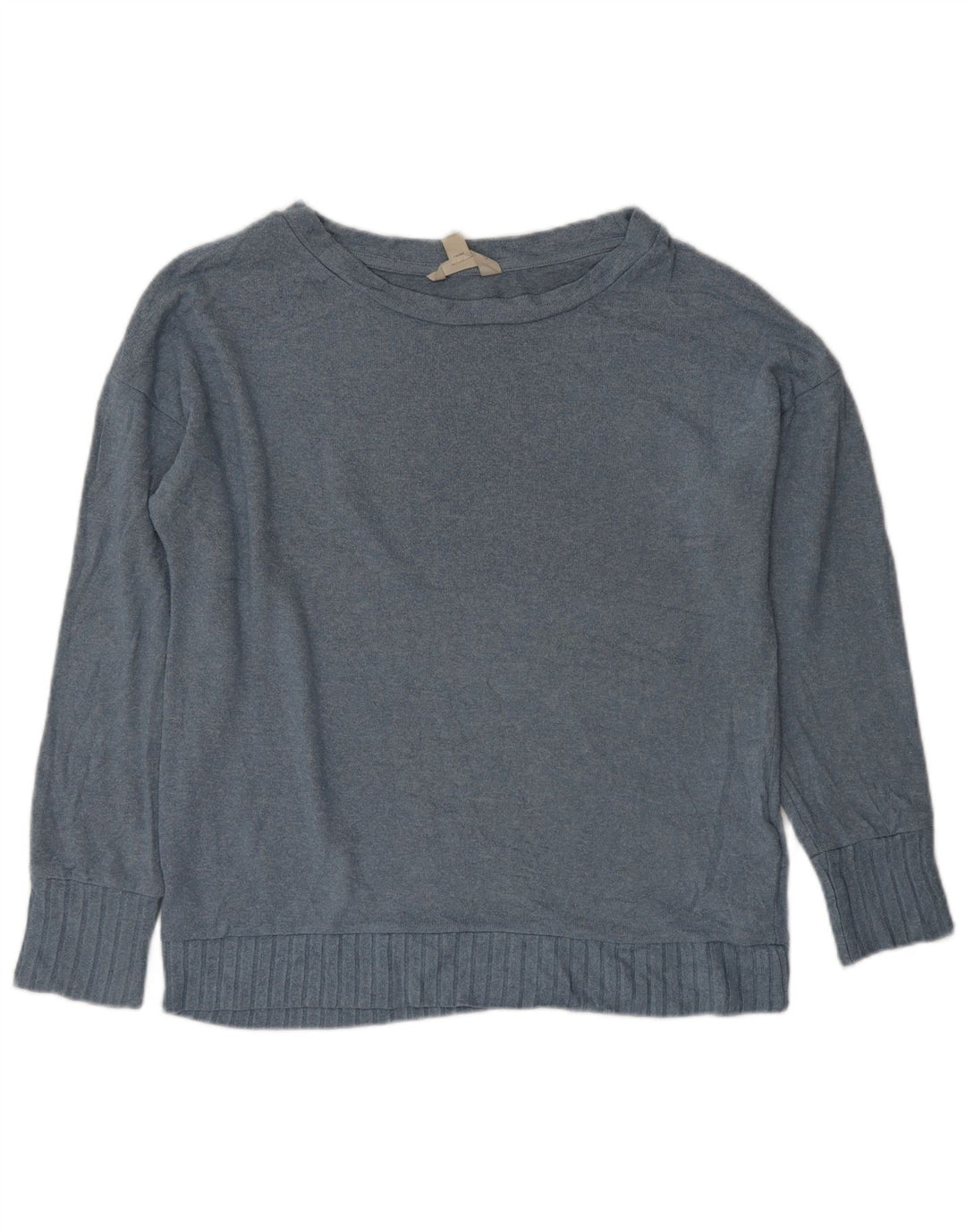 Suéter feminino grande com gola canoa MARKS & SPENCER Reino Unido 10 pequeno azul