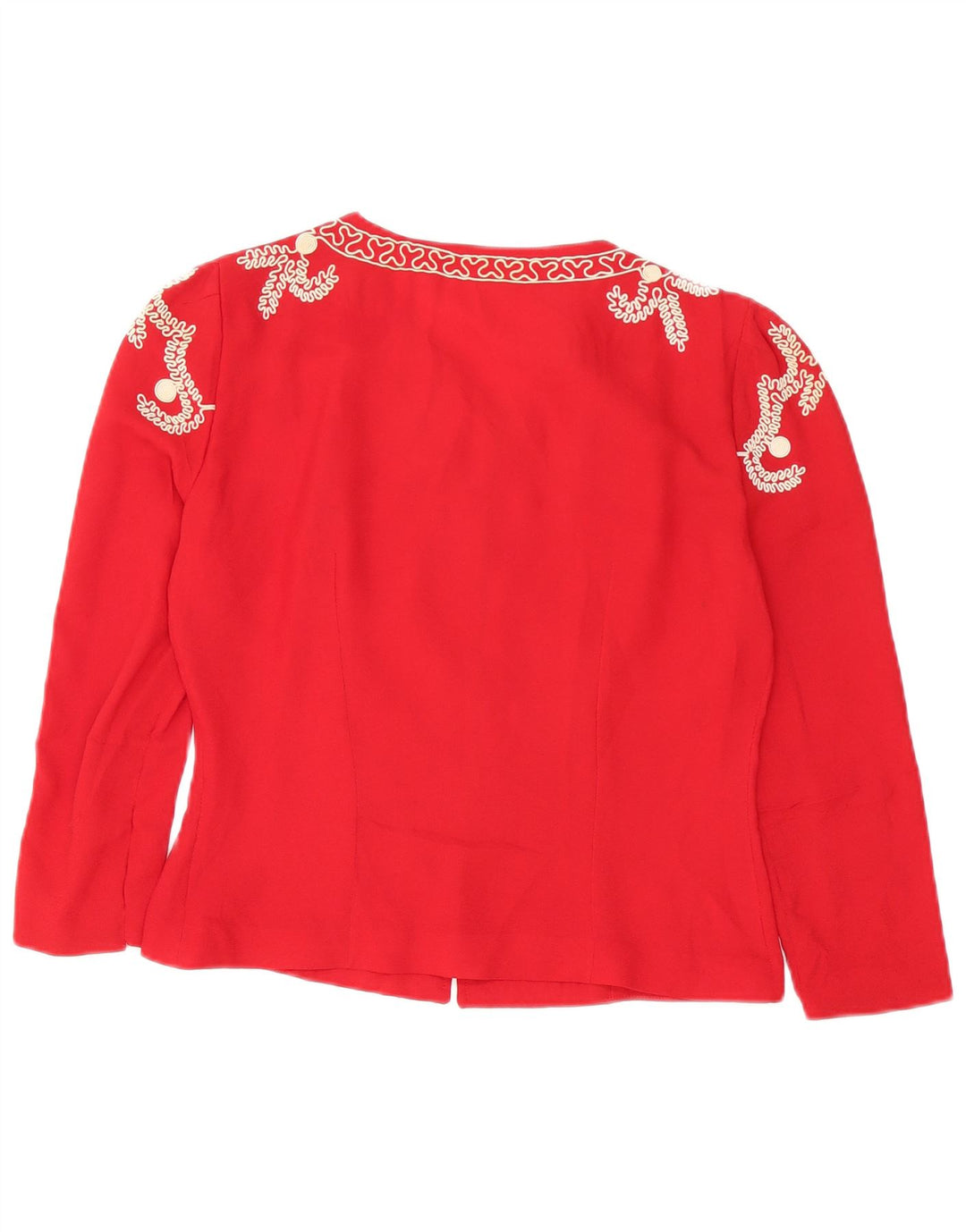 Cardigan feminino vintage UK 14 floral vermelho médio
