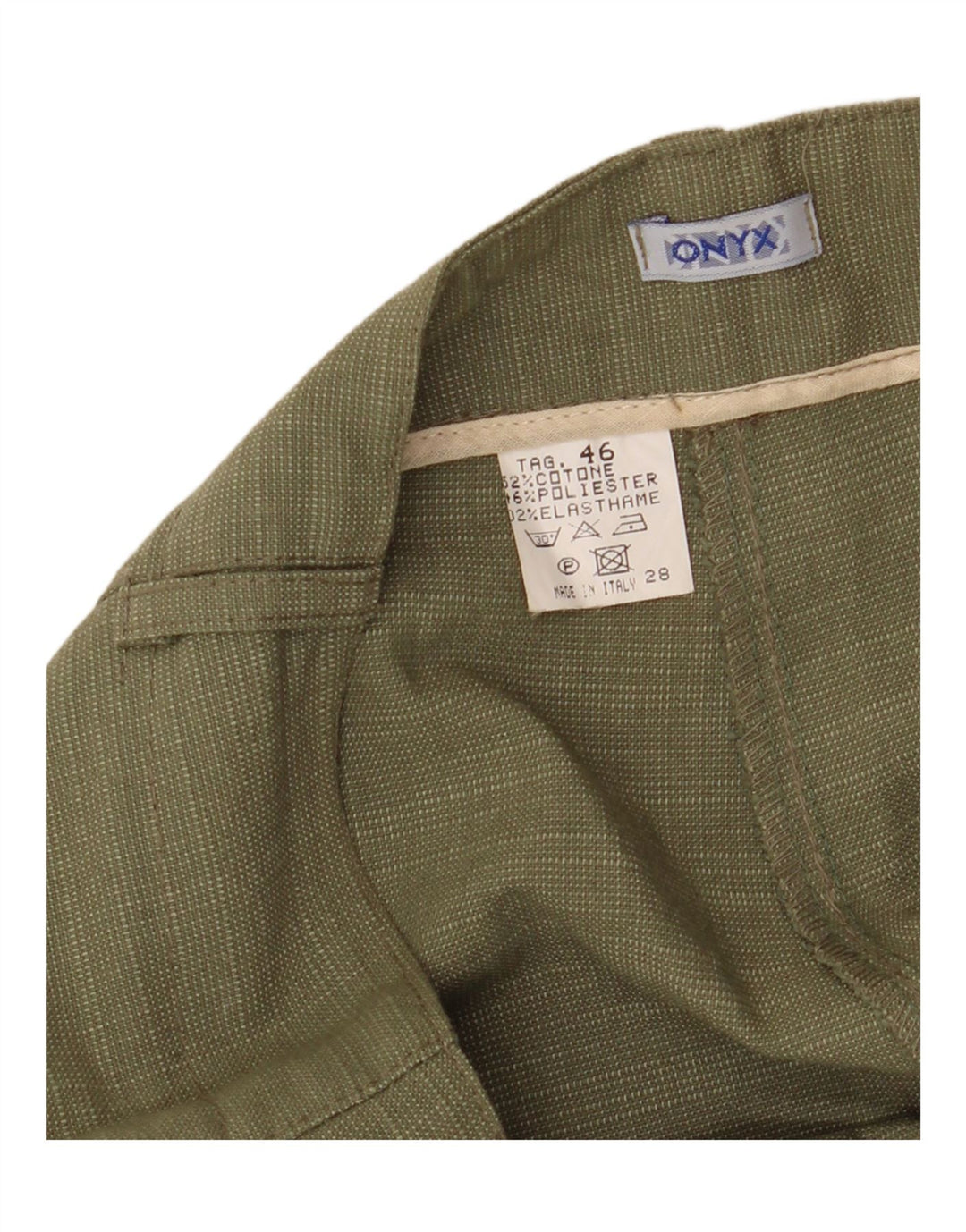 ONYX Womens Bootcut Chino Trousers IT 46 Large W34 L33 Khaki Cotton Vintage Onyx and Second-Hand Onyx from Messina Hembry 