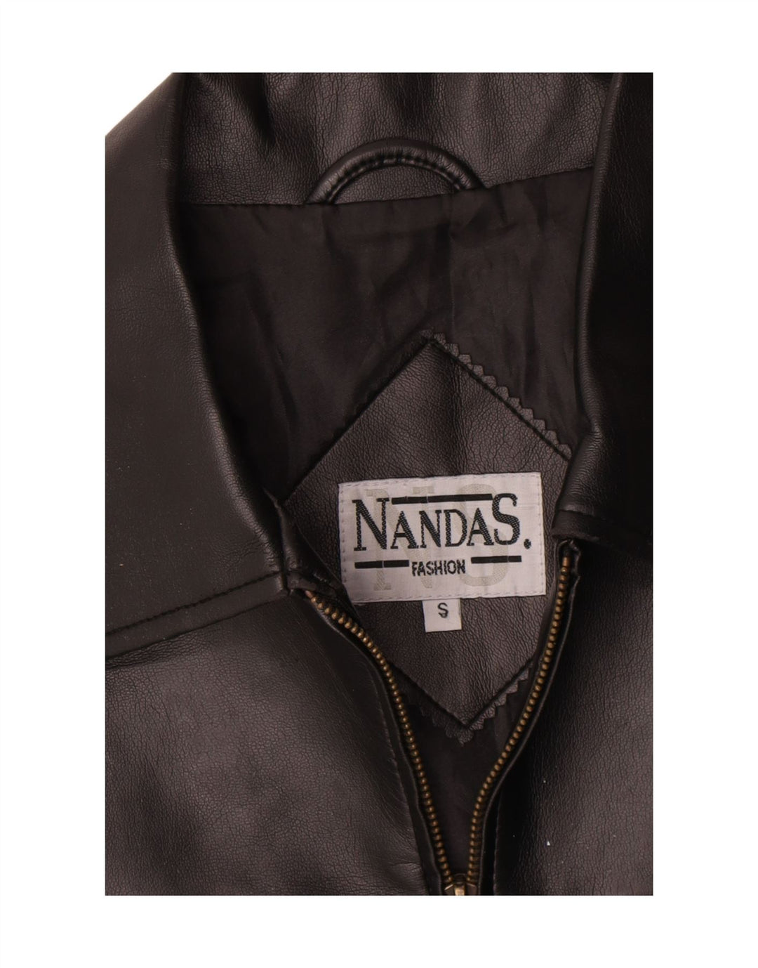 Colete de couro feminino vintage UK 10 pequeno preto