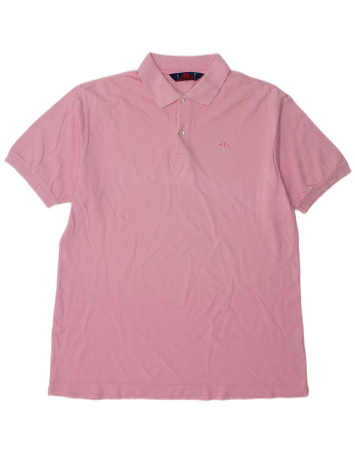 Camisa polo masculina Kappa grande algodão rosa