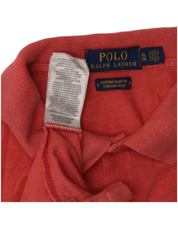POLO RALPH LAUREN Camisa polo masculina personalizada Slim Fit XL algodão vermelho