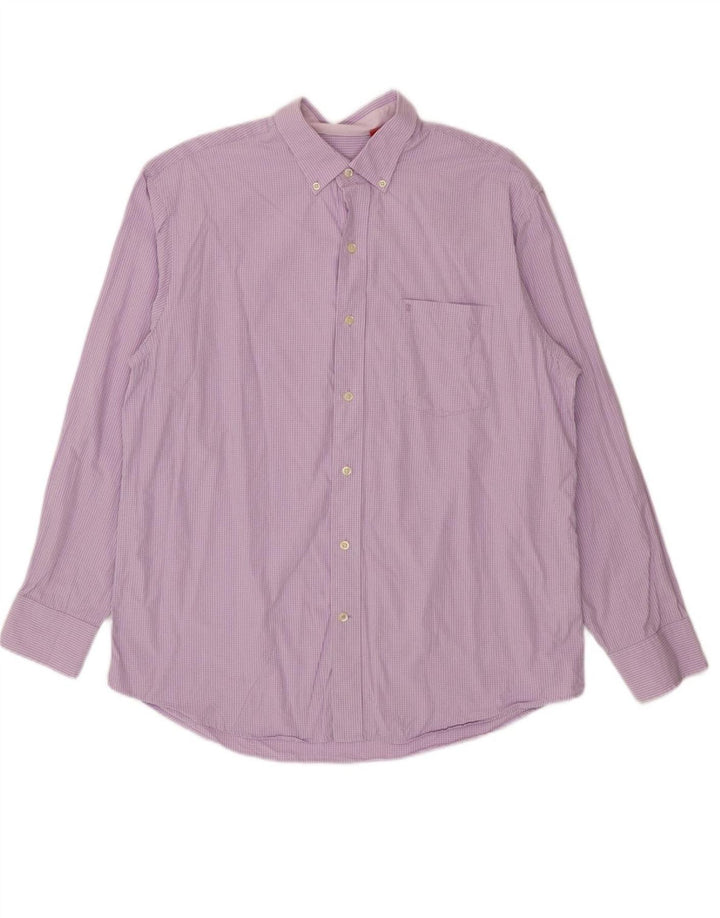 Camisa masculina IZOD grande algodão xadrez roxo