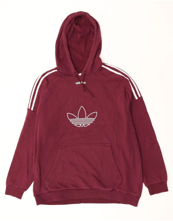 Adidas Mens Hoodie Jumper XL Marrom Colourblock Algodão