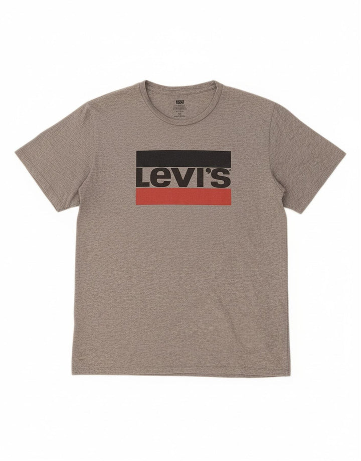 Camiseta gráfica masculina LEVI'S Top 2XL algodão cinza