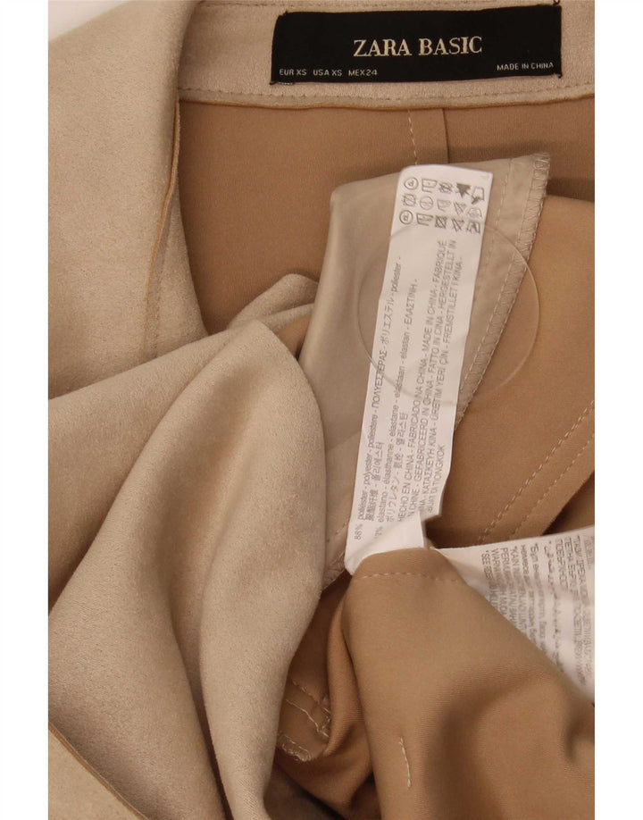 Casaco impermeável feminino Zara UK 6 XS poliéster bege