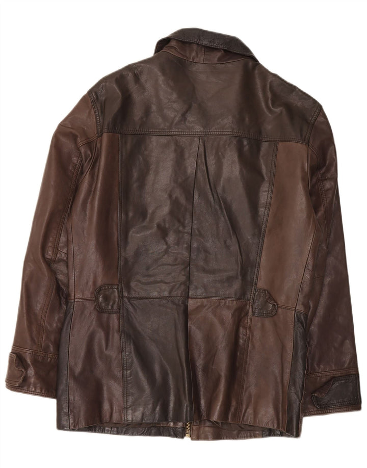 Jaqueta masculina de couro Conbipel Regular Fit IT 48 marrom médio