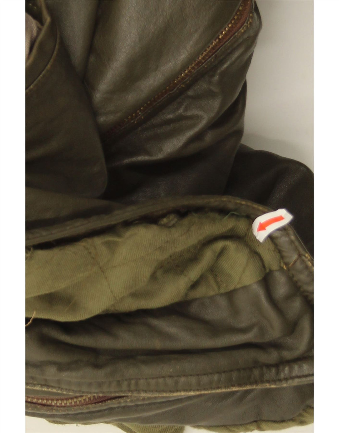Jaqueta de couro masculina vintage IT 50 grande couro cáqui