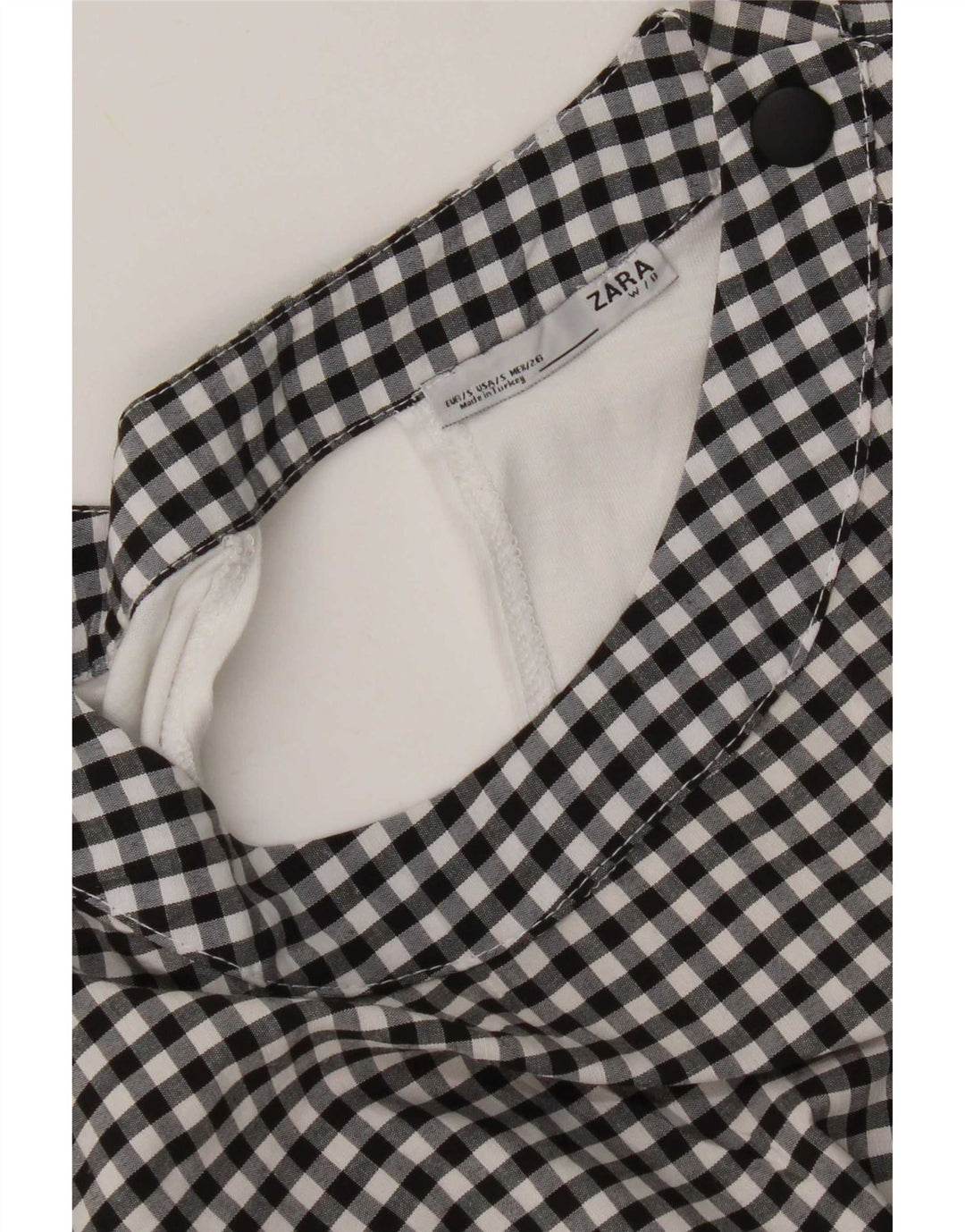 Zara blusa feminina oversized top UK 10 pequena preta guingão