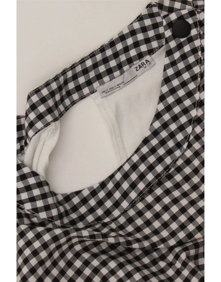 Zara blusa feminina oversized top UK 10 pequena preta guingão