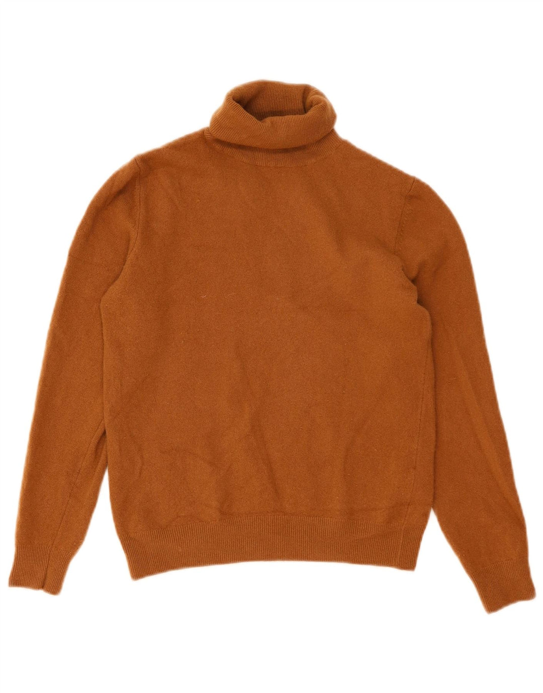 Suéter feminino Benetton com gola redonda e gola alta Reino Unido 12 médio marrom