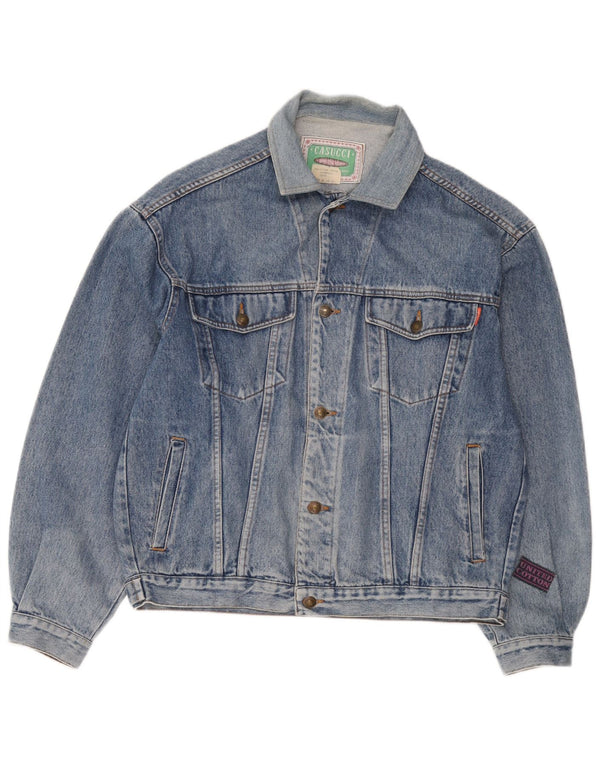 Jaqueta jeans masculina Casucci UK 40 grande algodão azul