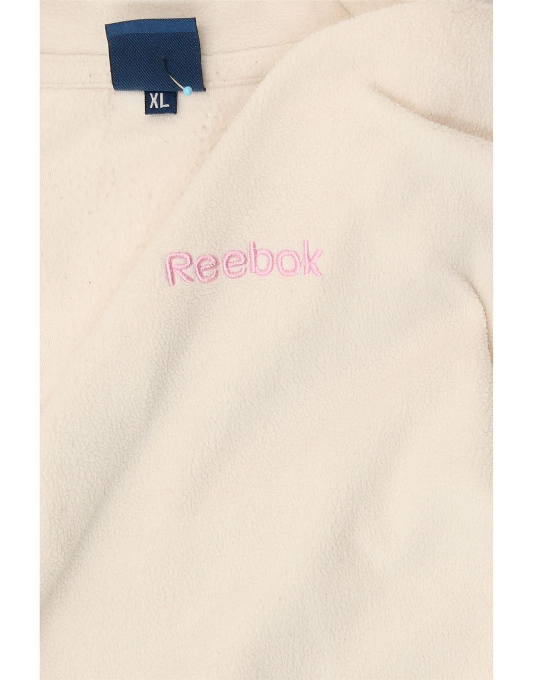 Suéter Reebok Feminino Zip Neck Fleece UK 18 XL Branco Poliéster