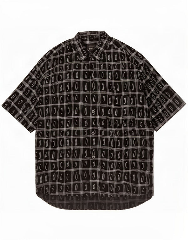 Tipo' S Mens Short Sleeve Shirt Medium Black Geometric Viscose