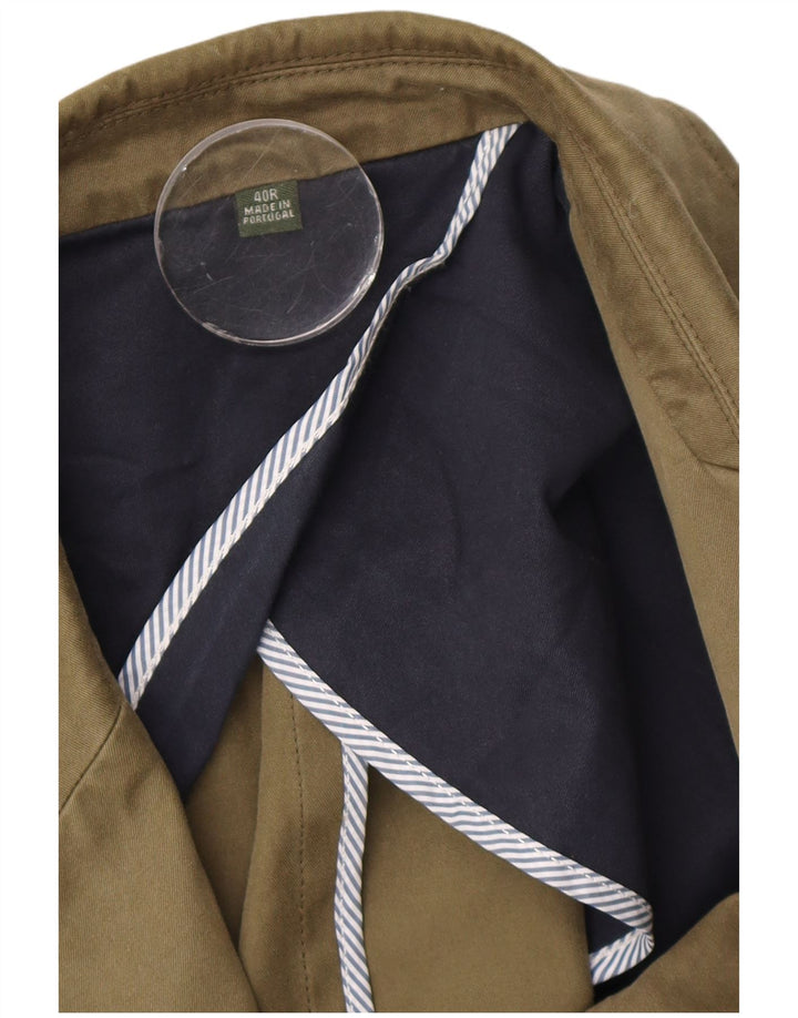 Jaqueta Blazer Masculina Orvis com 2 Botões Reino Unido 40 Grande Algodão Cáqui