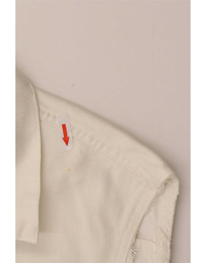 Colete jeans feminino Levi's UK 14 médio branco