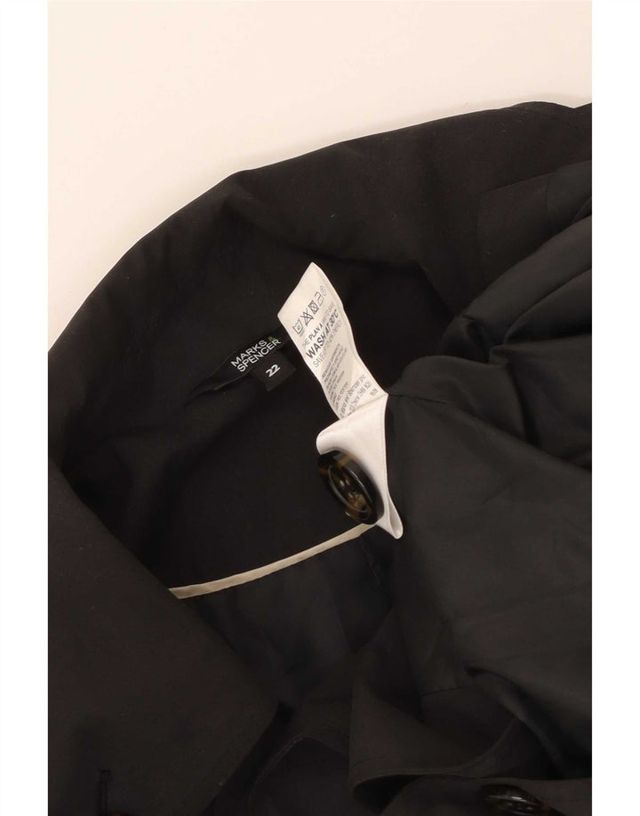 Casaco impermeável feminino Marks & Spencer Reino Unido 22 3XL poliéster preto