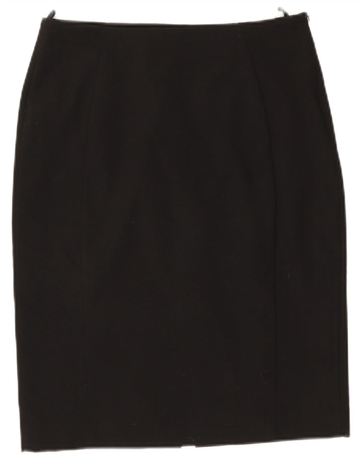 Saia lápis feminina Benetton UK 10 pequena W27 poliéster preto