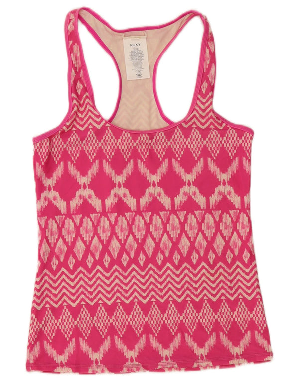 ROXY Womens Vest Top UK 12 Medium Pink Ikat Polyamide