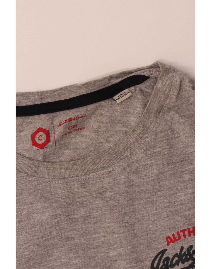 Camiseta masculina Jack & Jones Top cinza médio algodão