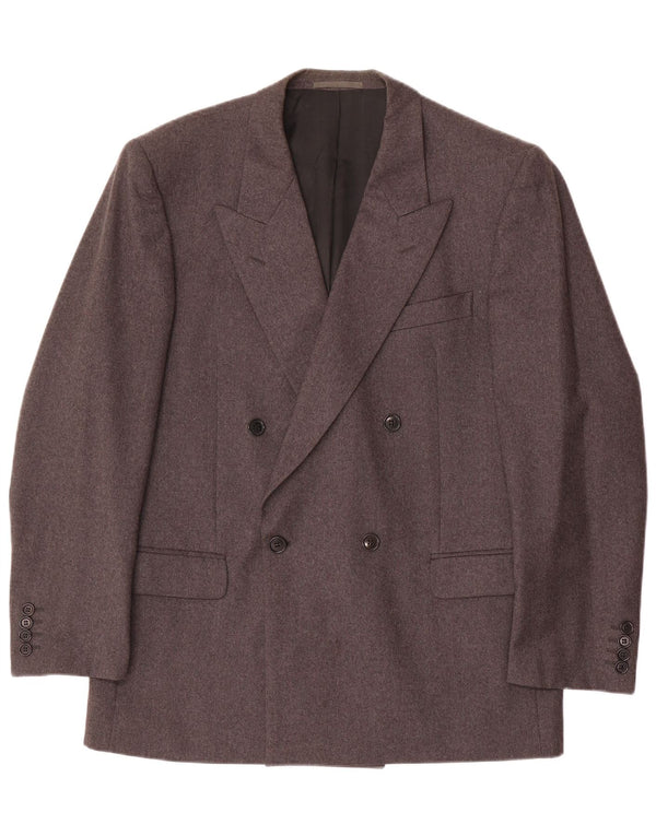 Jaqueta blazer masculina Caesar Double Breasted Reino Unido 38 lã cinza médio