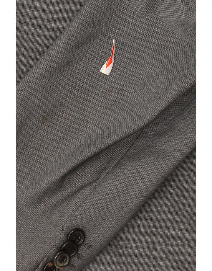 Jaqueta Blazer Masculina Hugo Boss com 2 Botões EU 48 Lã Cinza Médio