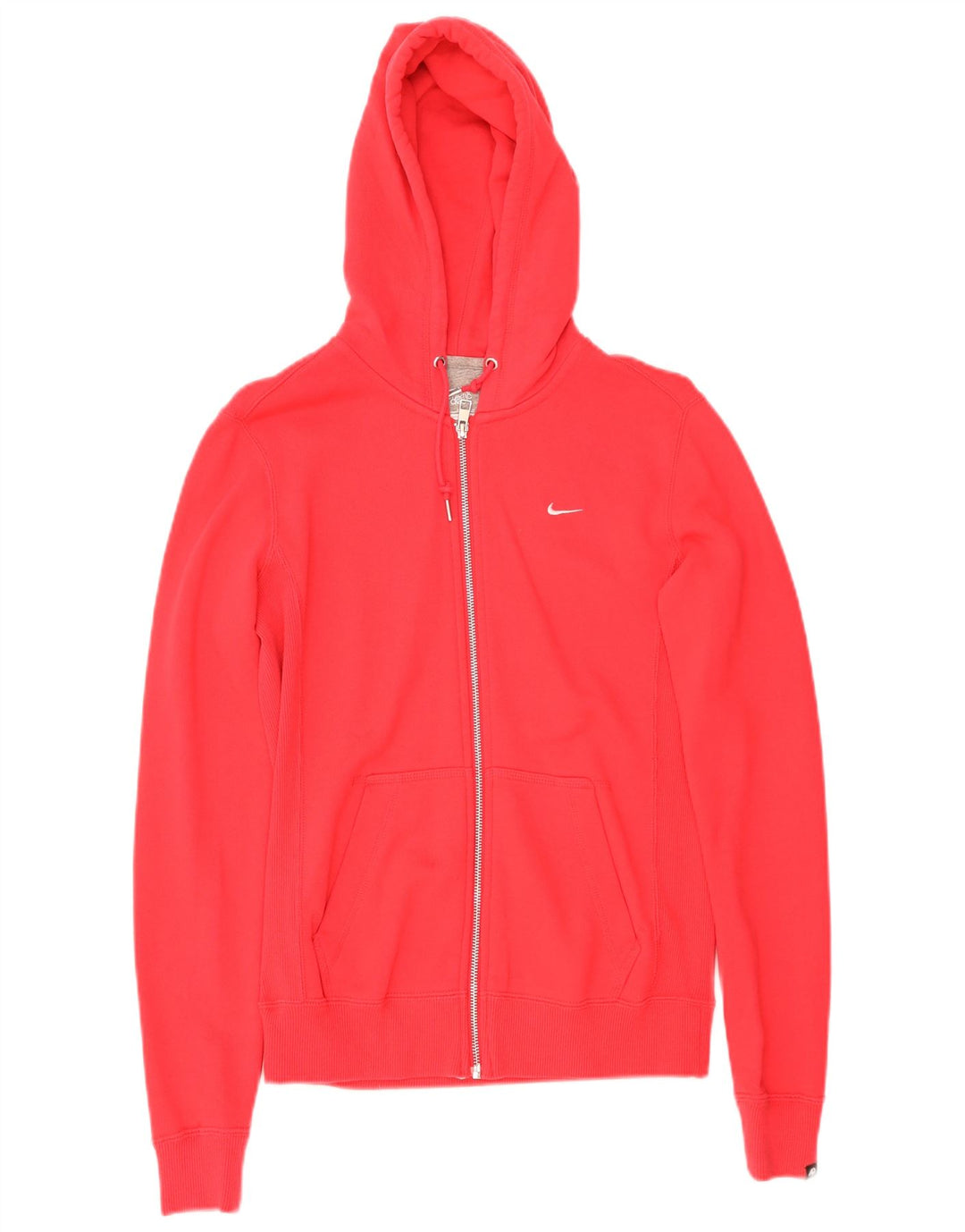 Suéter Nike feminino com capuz e zíper UK 14 médio algodão vermelho