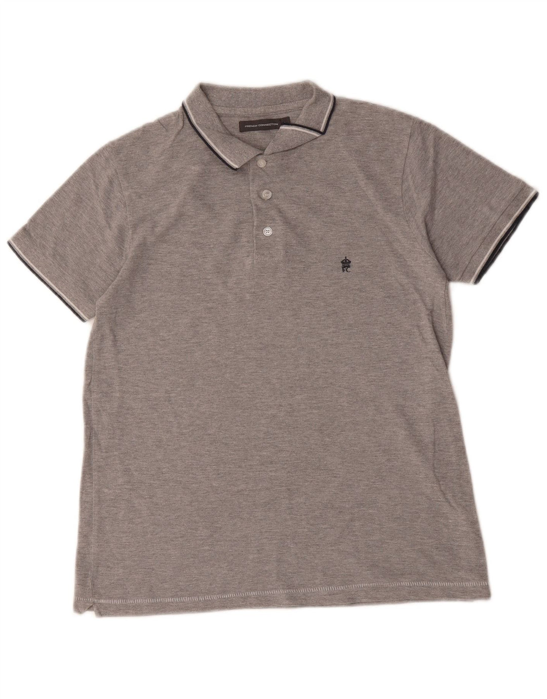 Camisa polo masculina French Connection algodão cinza pequeno
