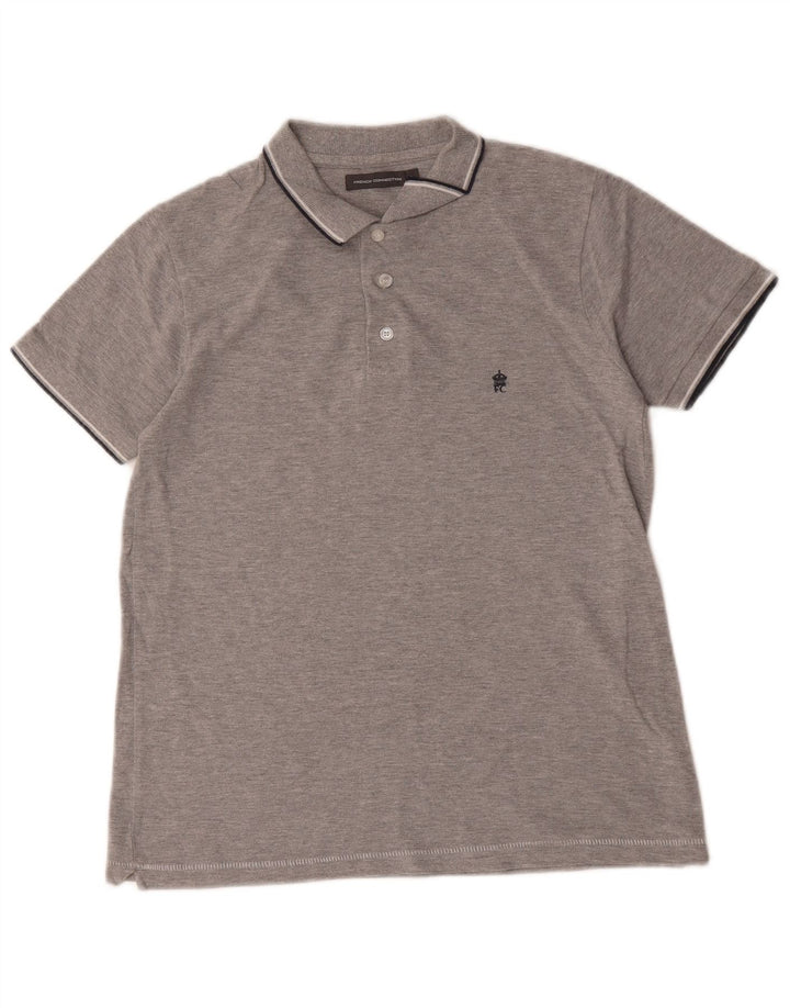 Camisa polo masculina French Connection algodão cinza pequeno