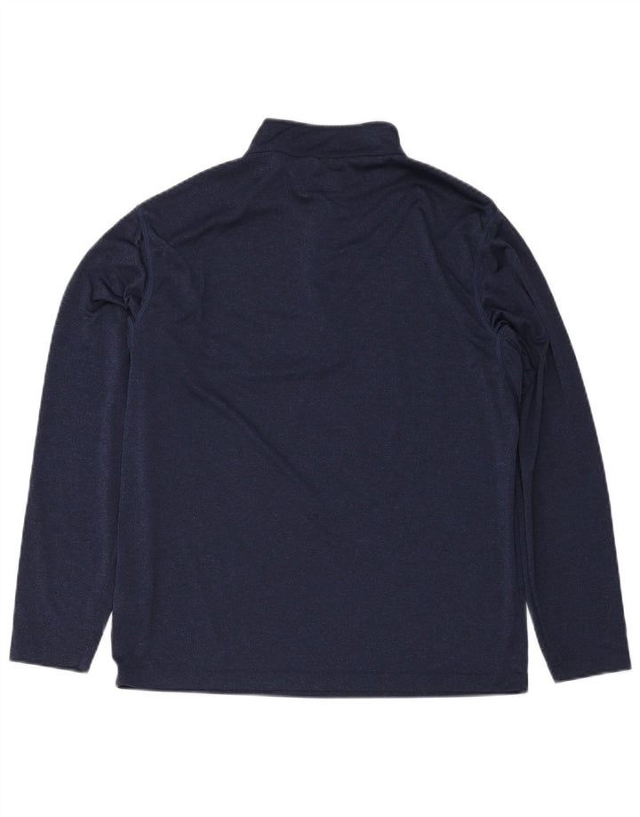 Calvin Klein Masculino Golf Zip Neck Pulôver Treino Top Grande Azul Marinho