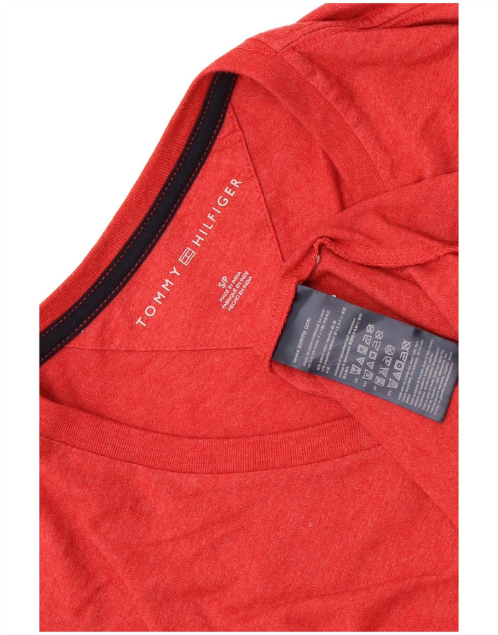 Camiseta masculina Tommy Hilfiger top pequeno algodão vermelho