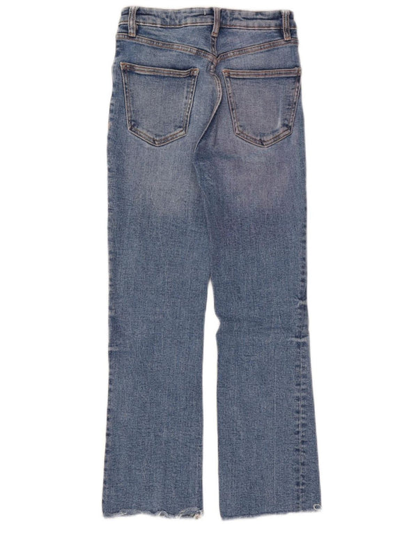 Calça jeans feminina Zara Bootcut EU 34 2XS W24 L24 azul algodão