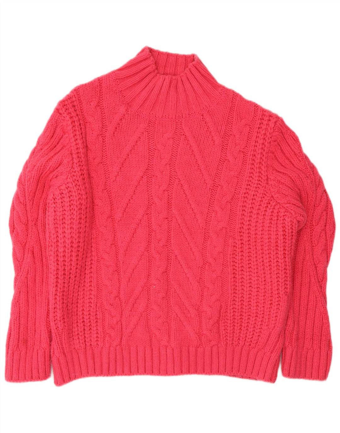 Suéter feminino Marks & Spencer com gola tartaruga Reino Unido 16 grande rosa