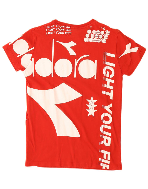 Camiseta gráfica Diadora Boys 13-14 anos vermelho