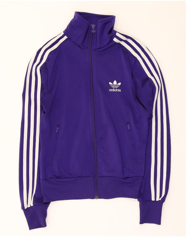 Adidas Womens Graphic Tracksuit Top Jacket EU 36 Small Purple Polyester