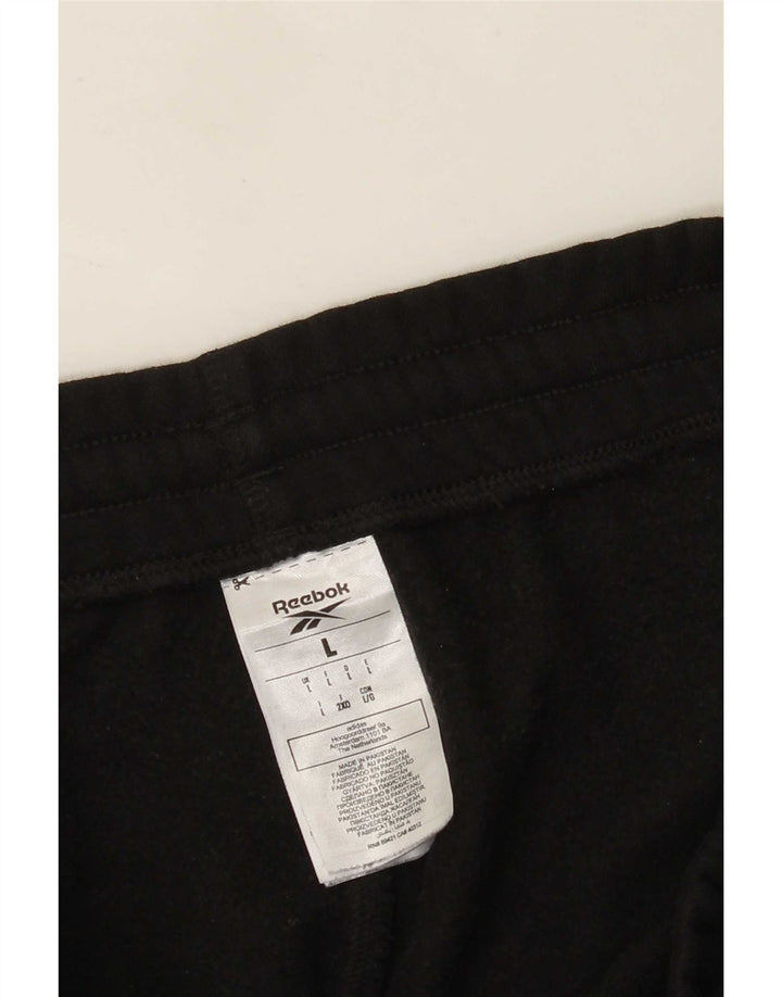 Calça de treino masculina Reebok Joggers grande algodão preto
