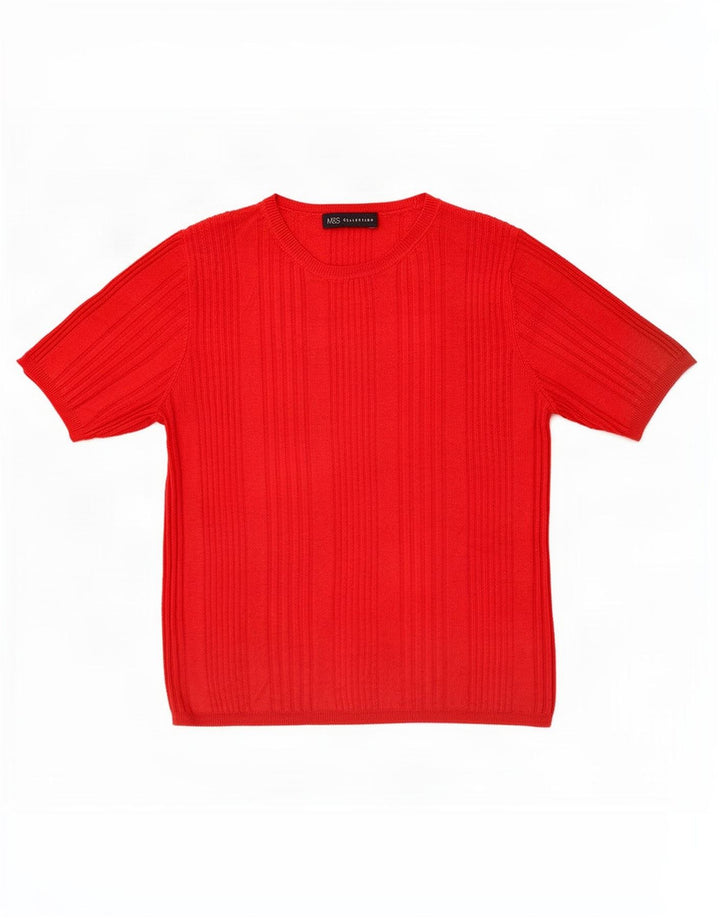 Camiseta feminina Marks & Spencer UK 12 viscose vermelha média