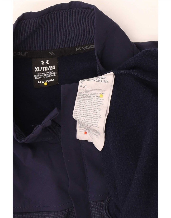 Moletom masculino Under Armour com zíper e gola XL azul marinho poliéster