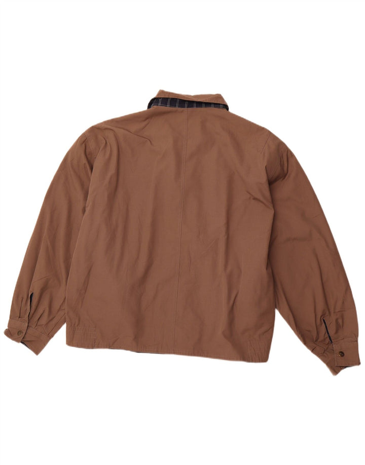 Jaqueta reversível masculina VINTAGE UK 40 grande poliéster xadrez marrom
